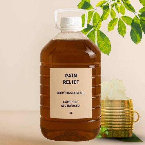 Camphor-infused body oil for pain and muscle relief