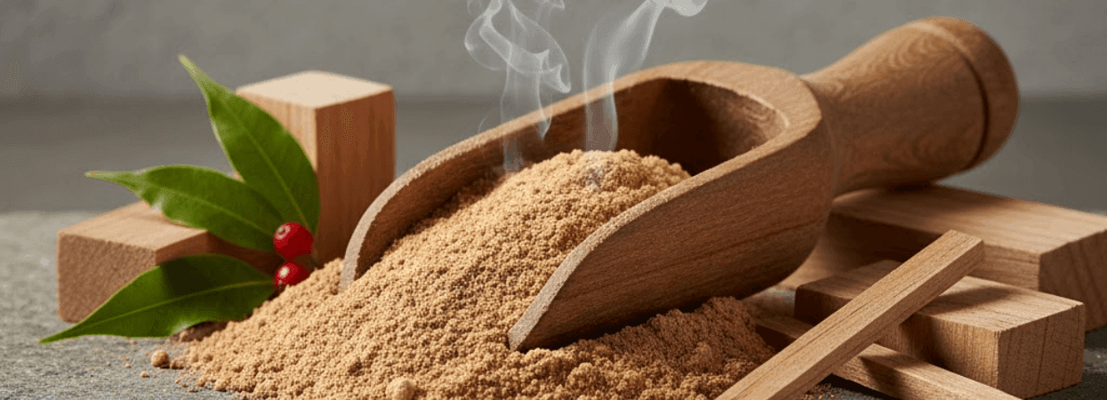 Sandalwood Powder, a pure, plant-based ingredient for restorative skincare and holistic wellness Sandalwood Powder, a pure, plant-based ingredient for restorative skincare and holistic wellness